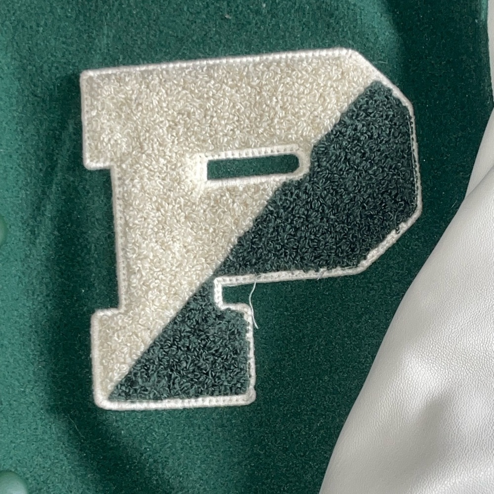 Zara Green and White Varsity Jacket for Kids - Picture 4 of 5